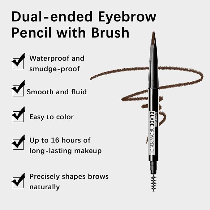 MAVENI Browcharm Microblading Eyebrow Pencil for Women,0.1mm Ultra-Fine Mechanical Pencil,Makeup Brow Definer Waterproof,Draws Tiny Brow Hairs and Fills in Sparse Areas and Gaps (03 Light Brown)