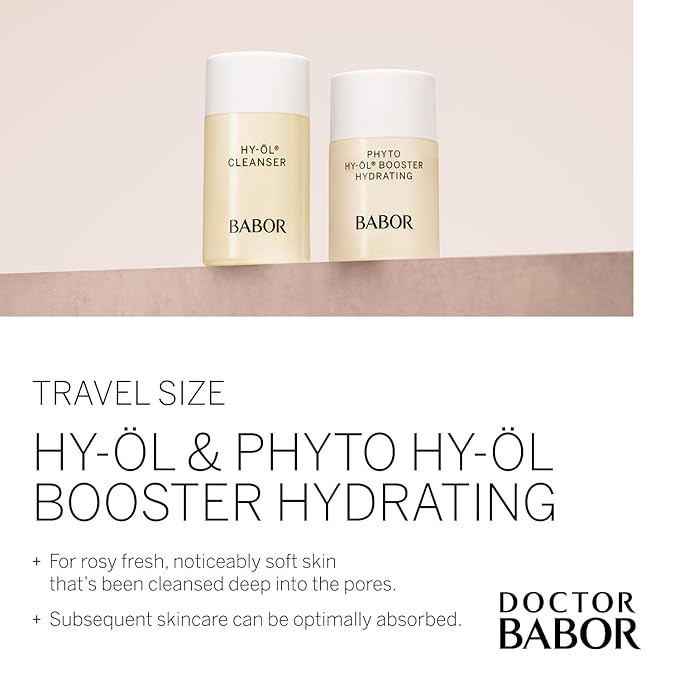 BABOR HY-OL & Phyto HY-OL Booster Hydrating Travel Size Skincare Kit, Cleansing Oil and Hydrating Cleanser, Skincare Set