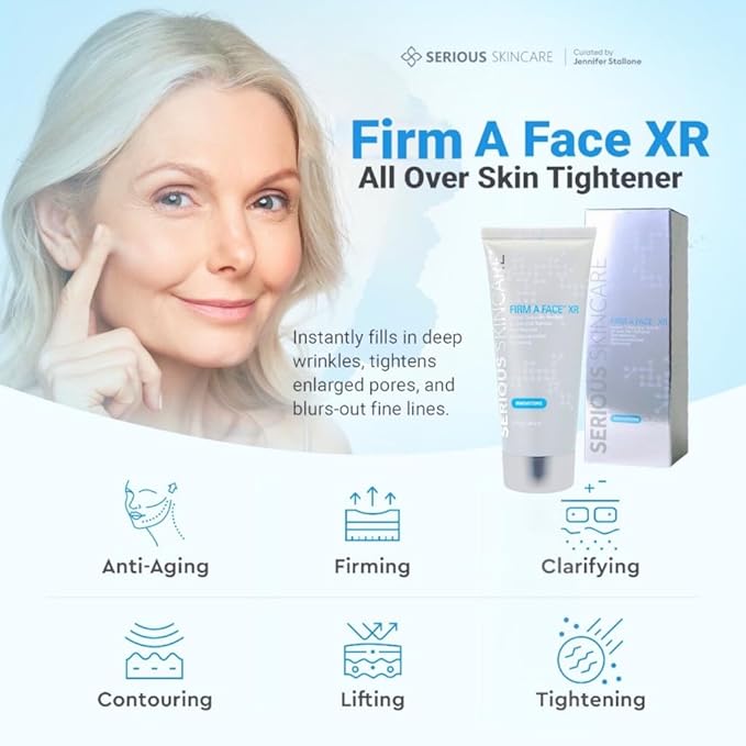 Serious Skincare Firm A Face XR - Instant Temporary Skin Tightener - Invisible Lift for Face and Neck with Retinol - Anti-Aging to Reduce the Look of Fine Lines, Wrinkles and Large Pores - 3.2 Fl Oz