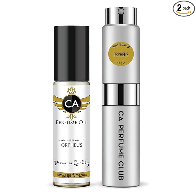 CA Perfume Duo Impression of Orpheus For Women And Men Perfume Layering Set Long Lasting Travel Size EDP + Body Oil Roll-On Bottle 0.27 Fl Oz+0.33 Fl Oz
