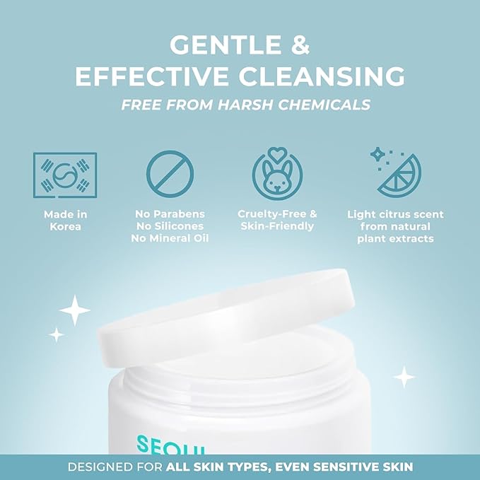 The Beauty Spy Seoul Cleansing Balm-To-Oil Make Up Remover | 3-in-1 Koream Face Cleanser, Makeup Remover & Moisturizing Balm | Ginseng, Green Tea & Peptides | Safe on Skin (100ml)