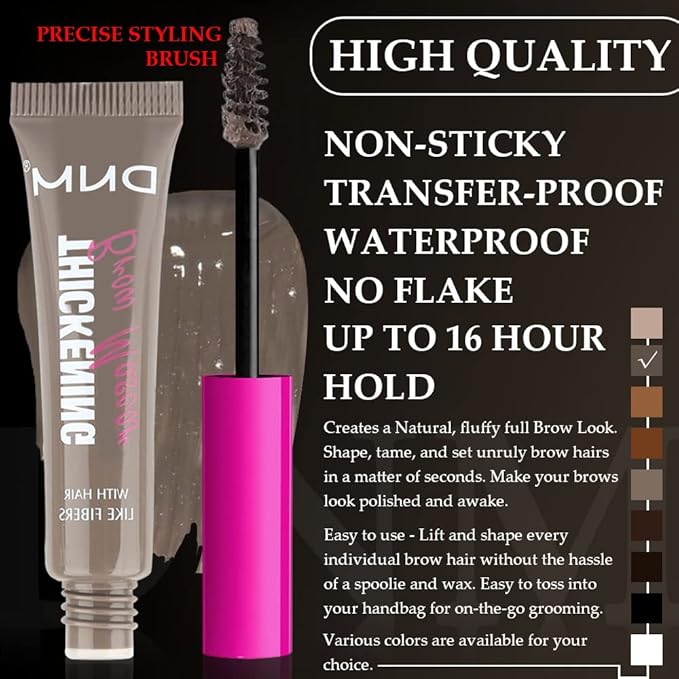 Tinted Thickening Brow Gel Mascara,Tinted Eyebrow Gel, Waterproof, Transfer-proof, Brush to Fill in Eyebrows and Cover Gray Hairs - Cruelty Free (2pcs 02 Cool Blonde)