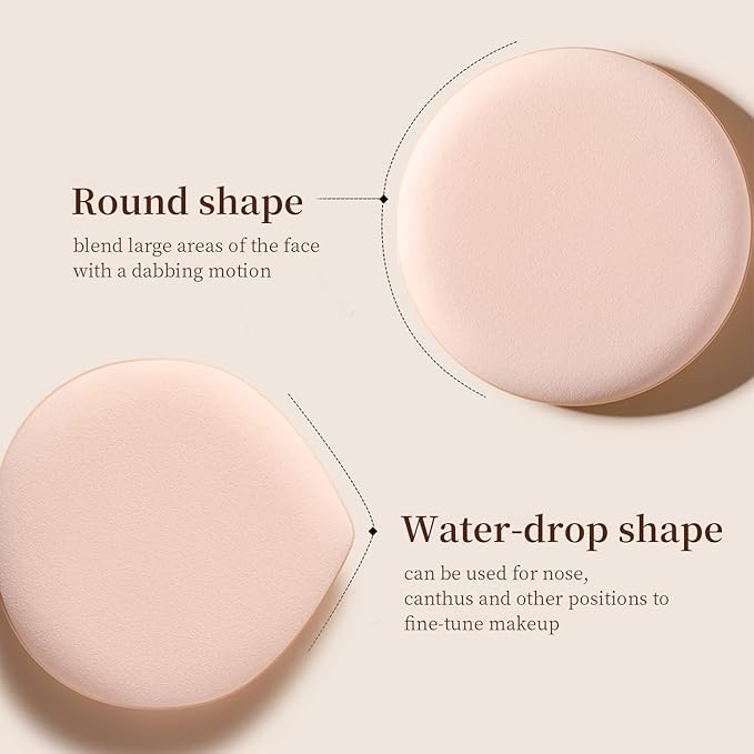 MOHOPE 8Pcs Air Cushion Makeup Sponges for Foundation with Portable Box | Latex-Free Blending Sponge for Liquid, Cream, Foundation and Powder | Round Powder Puff | Blue