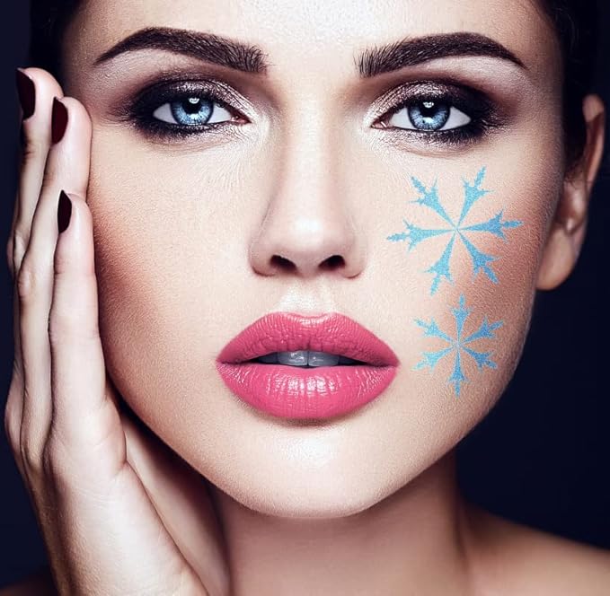 Stencil1FX Snowflakes Makeup Stencil - Snow Flake Eye Stencil Quality Reusable Stencils for Costumes, Dress Up, Halloween, Cosplay, Face Painting, Raves, Festivals