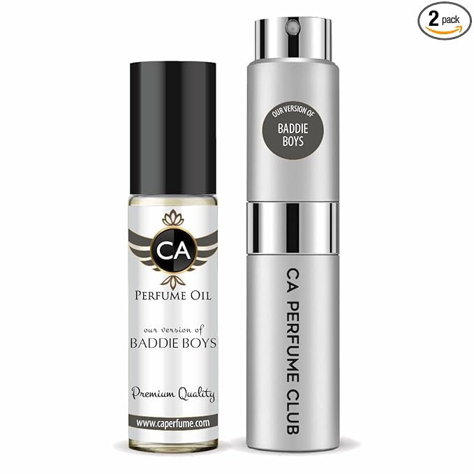 CA Perfume Duo Impression of Baddie Boys For Men Perfume Layering Set Mens Cologne Long Lasting Travel Size EDP + Body Oil Roll-On Bottle 0.27 Fl Oz+0.33 Fl Oz