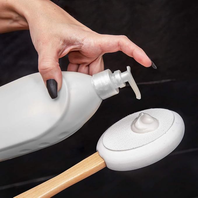 Toem® Lotion Applicator For Back | Easy Reach | Lotion | Cream | Sunscreen | Self Tanner | For All Skin Types | Includes 1 Applicator Handle, 4 Pads & 1 Hook (4 Pads)