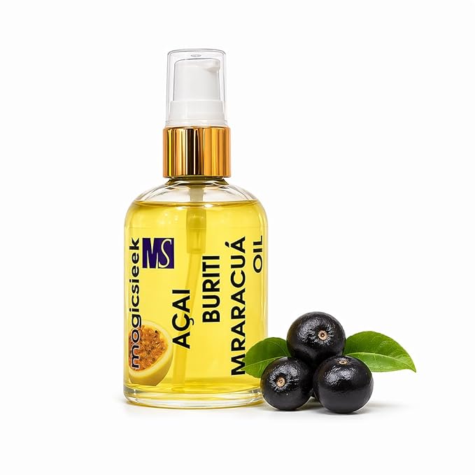 Magic Sleek Acai Oil 60 ml | Hair Serum | Maracuja & Buriti Oil | Hydrating & Nourishing | Frizz Control | Smooths, Softens & Shines | Repairs Damaged Hair | All Hair Types