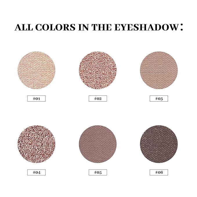 MYSTER ROSEY Nudes Series Mini Eyeshadow Palette, Velvety Matte Finish, 6 Nude Taupe & Brown Neutral Eye Shadows, Travel Friendly Size, Vegan, Cruelty-free,Long-lasting