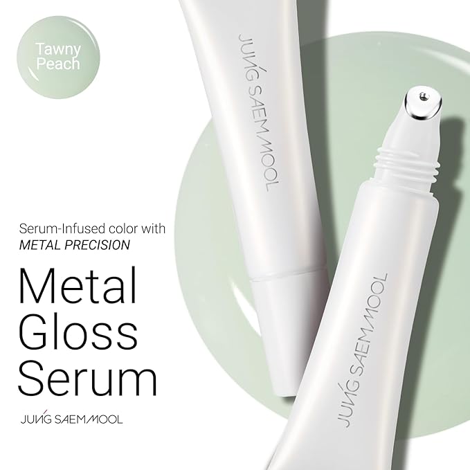 JUNG SAEM MOOL LIP-PRESSION Metal Serum Gloss | Hydrating Tinted Lip Balm with a Hygiene Precision Metal Applicator & Serum Infused Ingredients, Korean Lip Plumper Gloss (Core Drop)