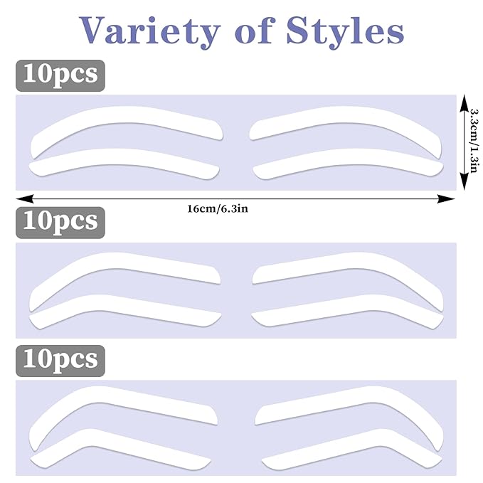 Eyebrow Tape, 30Pairs Eye Brow Stencil Adhesive Eyebrow Stencil Stickers Disposable, Airbrush Eyebrows Stencils Mapping Guides Brow Template for Older Women Tinting