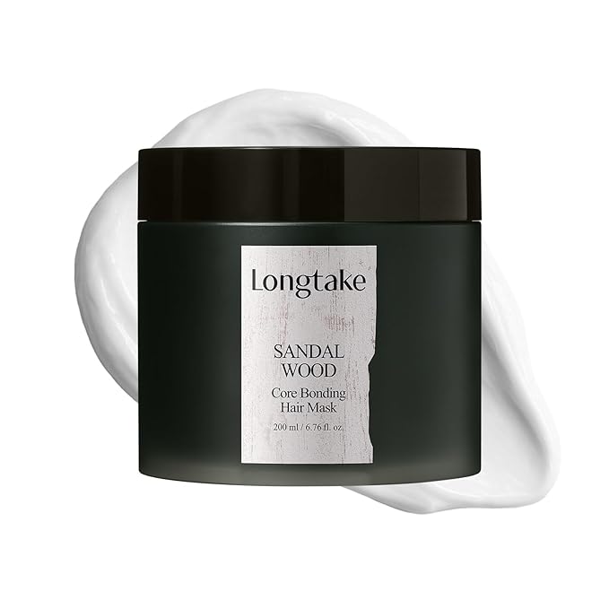 LONGTAKE Core Bonding Hair Mask - Bond Control & Internal Protein Filling with Peptides | Frizz Control, Split Ends Care | Hair Smooth, Glossy | For All Types (Sandalwood Scent, 6.76 Fl Oz)
