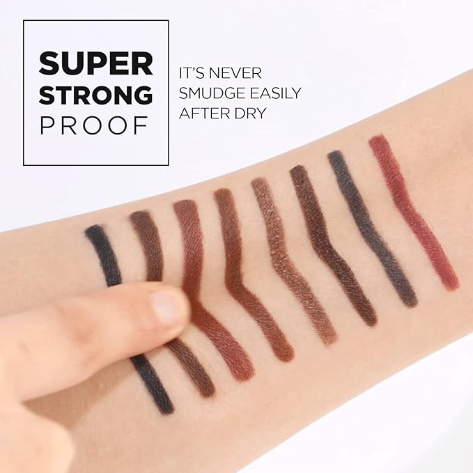 THESAEM Eco Soul Powerproof Super Slim Eyeliner - Smudge Proof Gel Eyeliner - Micro Precision Tip (2mm) - Highly Pigmented & Long-lasting Eye Makeup Glides on Smoothly, 0.1g (BR03 Teddy Brown)