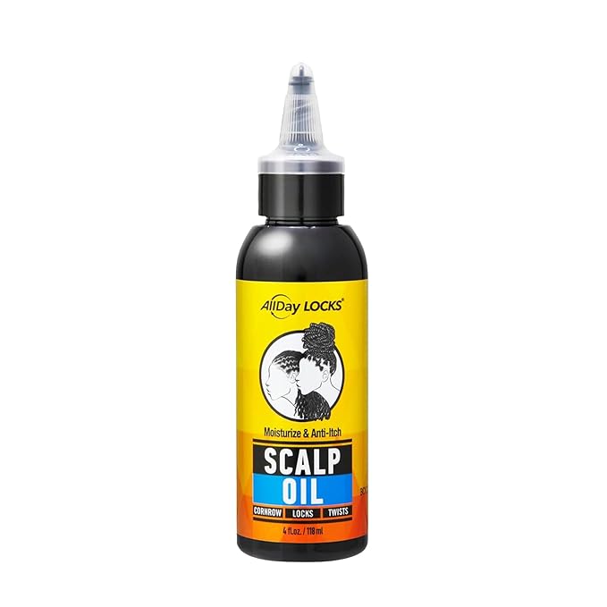 AllDay Locks Scalp Oil - Scalp Moisturizer for Braid & Hair Care, for Men and Women, Moisturizing and Strengthening Treatment, Oil for Dryness and Tension Relief - 4 oz Bottle