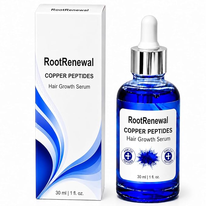 Copper Peptide Hair Growth Serum | GHK-CU Peptide, AHK-CU Peptide, Tripeptide Solution with Biotin, Niacinamide for support in Hair Looks, Volume, Texture