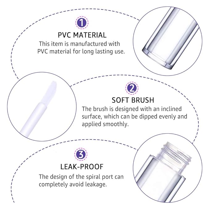 AMORIX 24 Pack Pearl Diamond Lip Gloss Tubes with Wand 5ml Empty Containers + 2pcs Syringes for DIY Lip Balm