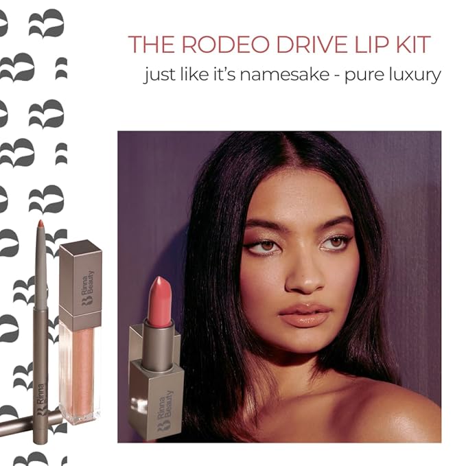 Rinna Beauty Lip Kit - Rodeo Drive - All in One Perfect Rose Lip Color - Includes Lipstick, Lip Gloss, and Lip Liner - Vegan Formula, Long-lasting, Anti-Aging, Moisturizing, Cruelty-Free - 1 each