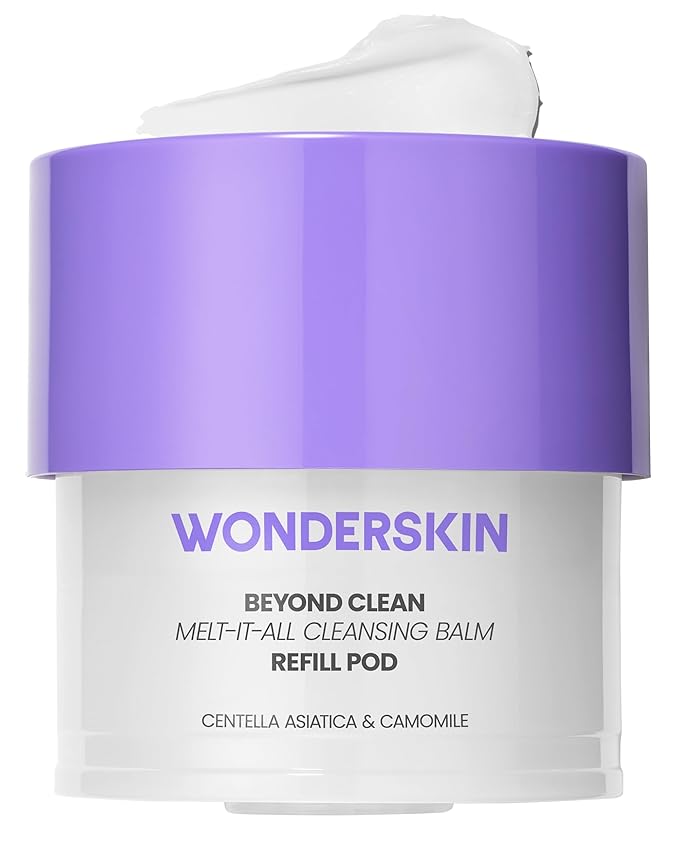 Wonderskin Cleansing Balm Refill Pod – Balm to Milk Makeup Remover, Melt-It-All Gentle Hydrating Face Cleanser with Centella and Chamomile