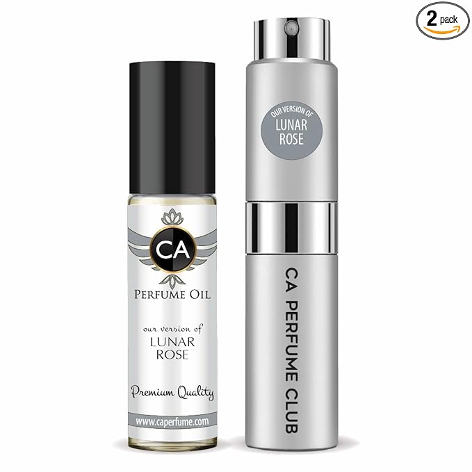 CA Perfume Duo Impression of Lunar Rose For Men Perfume Layering Set Mens Cologne Long Lasting Travel Size EDP + Body Oil Roll-On Bottle 0.27 Fl Oz+0.33 Fl Oz