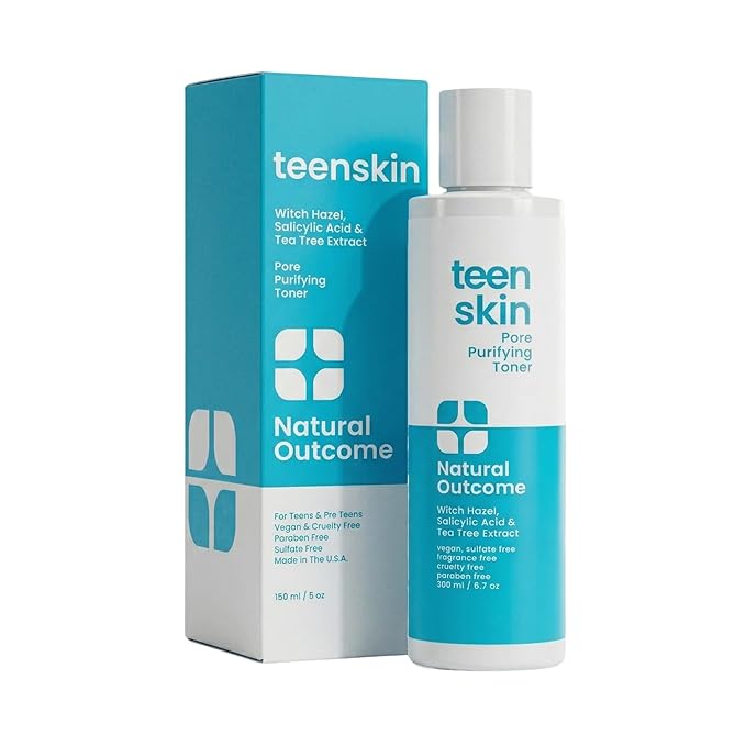 Acne Clarifying Face Toner for Teens by Natural Outcome Skin Care - Salicylic Acid Facial Astringent to Clear Acne & Purify Pores - Fragrance Free, Alcohol Free 6.7 oz