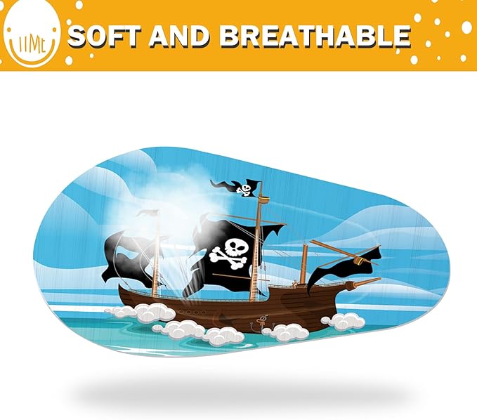 Panelee Adhesive Eye Patches for Kids Boys Bulk Halloween Pirate Toddler Eye Patch Breathable Material, Light Blocking Cotton Colorful and Fun Designs for Boys, 9 Styles(90 Pcs)