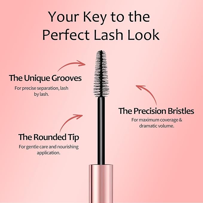 Mascara Liquid Lash Extensions, Lengthening & Volumizing Liquid Lash Extensions, Tubing Formula for Volume & Lift - Smudge, Flake & Fade Proof - Nourishing Formula Safe for Sensitive Eyes