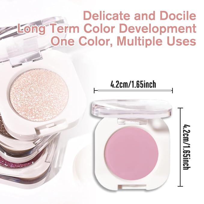 WanTuoluo Light Peach Matte Eyeshadow Palette for Women, Single Monochrome Eye Shadow Makeup, Shiny Pressed Powder, Blendable Natural sombras para ojos, Holographic,Vegan,Travel