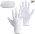 HandLove Premium 100% Cotton Gloves | Moisturizing Gloves for Dry Hands | Overnight Sleeping & Eczema | Pure White, 12 Pairs, Christmas Dress-Up Gloves