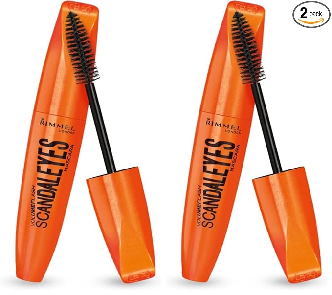 Rimmel London Scandaleyes Mascara,Long-Wearing, Smudge-Proof, 003, Extreme Black, 0.41oz (Pack of 2)