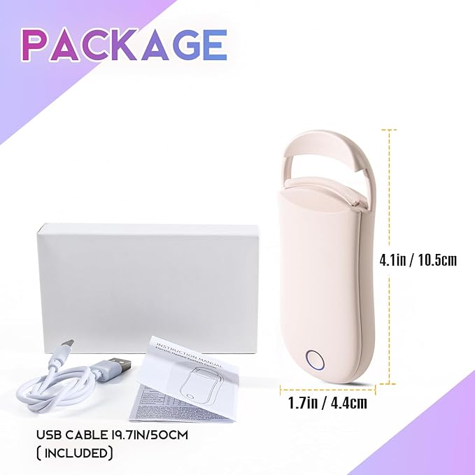 Heated Eyelash Curler, Electric Lash Curler with 3 Temperature Settings, Type-C Rechargeable & 10-Second Fast Heating for Long-Lasting Curls, Mini Travel-Friendly Design (Pink)