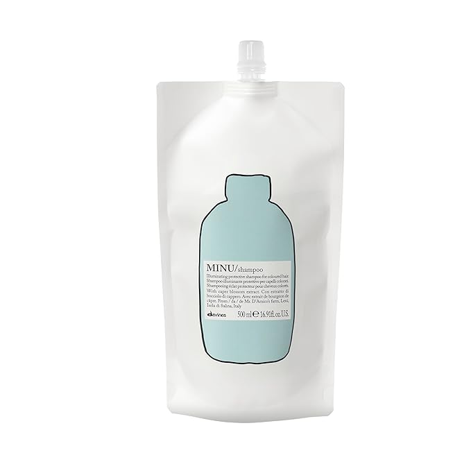 Davines MINU Shampoo, Hydrating Color-Protecting Gentle Cleansing Action for Colored Hair - Preserves Cosmetic Color Vibrancy, Keeping it Bright, Shiny, and Soft with Salina Caper, 16.9 Fl Oz