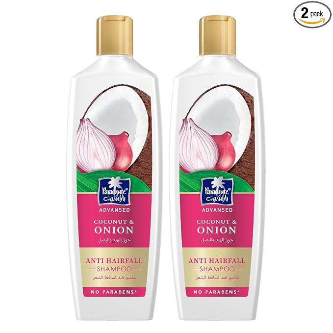 Parachute Advanse Coconut & Onion Shampoo | Strengthens Hair & Reduces Hairfall | 13.4 Fl oz | Pack of 2