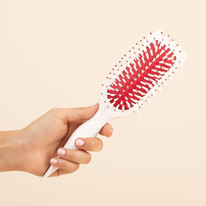 Bounce Curl Define EdgeLift Brush, 5-in-1 Tool for Effortlessly Defined Curls, Waves & Coils, Reduces Frizz - Cherry