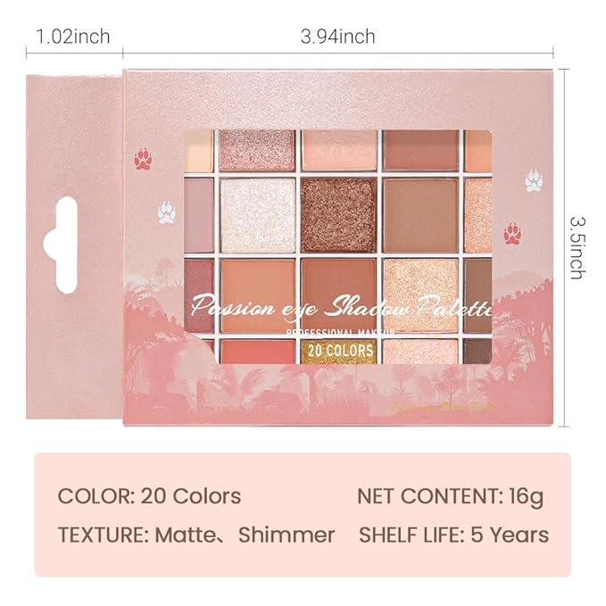 CAKAILA 20 Colors Nude Pink Gold Brown Basics Eyeshadow Palette,Matte Nude Neutral Naked Eye Shadow Makeup,Long Lasting Waterproof,Great for Travel Gift Kit