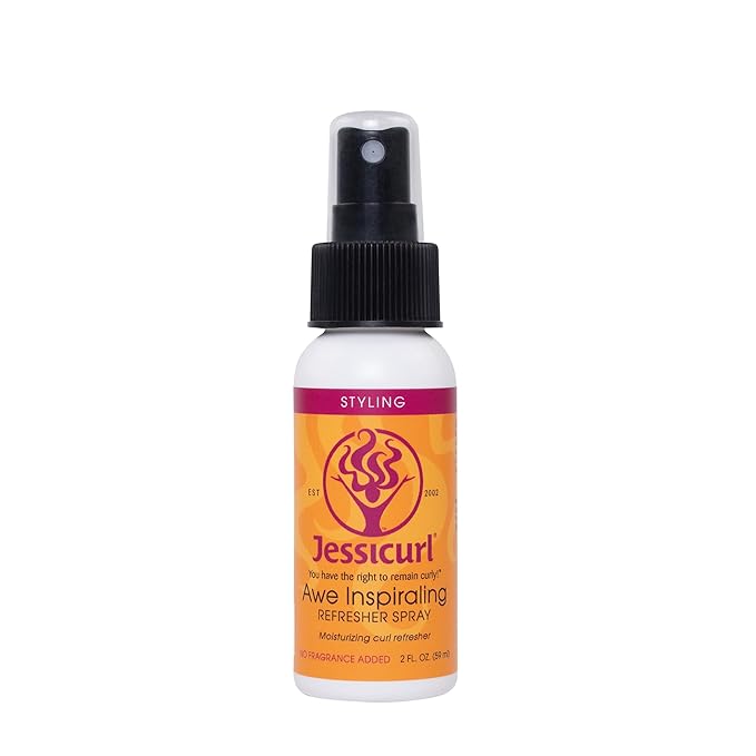 Jessicurl, Awe Inspiraling Spray, No Fragrance Added, 2 Fl oz. Moisturizing Midday Curl Refresher Spray for Curly Hair, Curl Defining