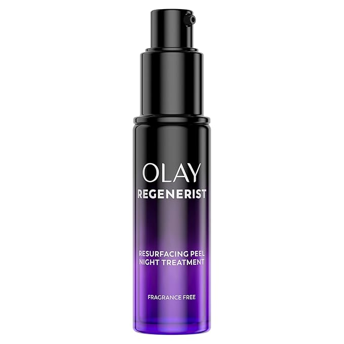 Olay Regenerist Chemical Peel for Face, Overnight Face Peel Mask, Anti-Aging Skin Care, Night Serum, For Fine Lines & Dark Spots, Fragrance-Free, Hexa-Repair Peptide & Lactic Acid, 1.0oz