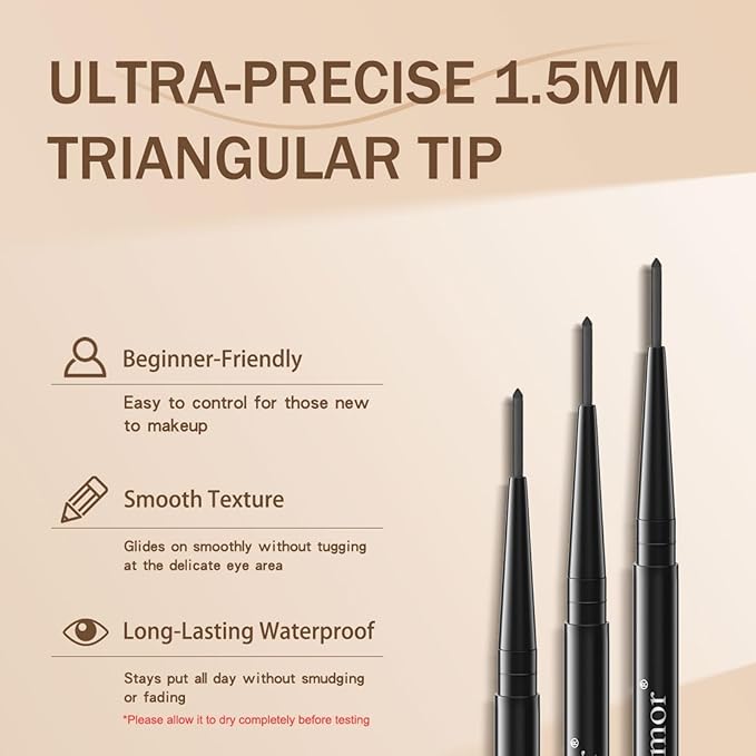 New 12 Pcs Black Eyeliner Pencil Gel Eyeliner Pen with Retractable and Waterproof Eye Liner for Bold and Defined Eye Liner（6 Brown+6 Black）