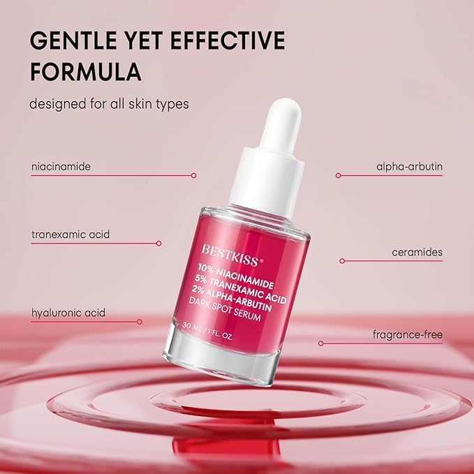 10% Niacinamide 5% Tranexamic Acid 2% Alpha-Arbutin Dark Spot Serum with Ceramides, Hyaluronic Acid Centella & Asiatica - Vegan Paraben Fragrance Cruelty Free 1 FL OZ