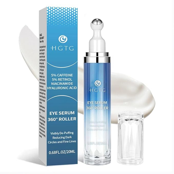 5% Caffeine Eye Cream & Retinol Under Eye Cream to Reduce Dark Circles, Puffiness, Wrinkles and Fine Lines, Anti Aging Under Eye Bags Treatment Serum for Women & Men