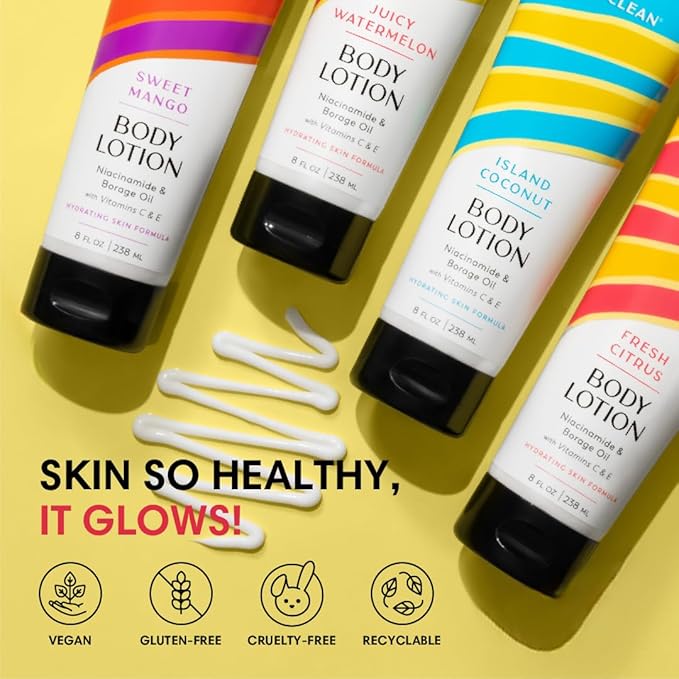 ShiKai Very Clean Body Lotion (Fresh Citrus, 8 oz) | Hydrating Skin Moisturizer for Dry Skin | With Niacinamide, Borage Oil, and Vitamin C & E