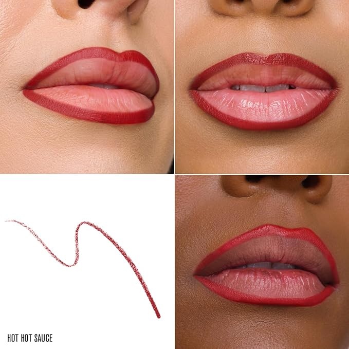Jeffree Star Cosmetics Velour Lip Liner, Creamy Formula, Satin Finish, Long-Lasting, Peptide Complex, Mineral Oil-Free, Vegan & Cruelty-Free (Hot Hot Sauce)