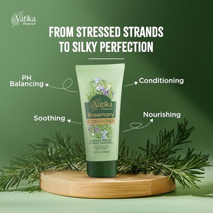 Vatika Naturals Rosemary Conditioner, 280 g, Conditioner for dry hair, Anti-dandruff conditioner, Promotes Hair Growth, Nourishes & Conditions Hair, Infused with Rosemary oil