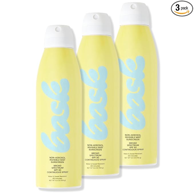 Bask SPF 30 Sunscreen Spray - Non-Aerosol, Broad Spectrum UVA/UVB Protection, Dermatologist Recommended, Moisturizing, Lightweight & Non-Greasy, 5.5 oz (Value Pack of 3)
