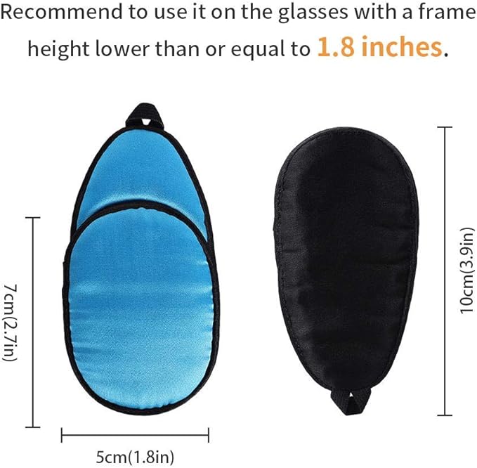 eZAKKA Eye Patches for Adults Kids Eye Patch for Glasses Silk Patch for Lazy Eye Amblyopia Strabismus and After Surgery (Light Blue + Deep Blue)