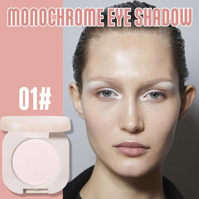 CAKAILA Single White Matte Eyeshadow,Bright Intense Monochrome Eye Shadow,Apply Makeup Easily,Matte Pressed Powder Single Eyeshadow,24 Hour Eye Makeup Longwear Waterproof