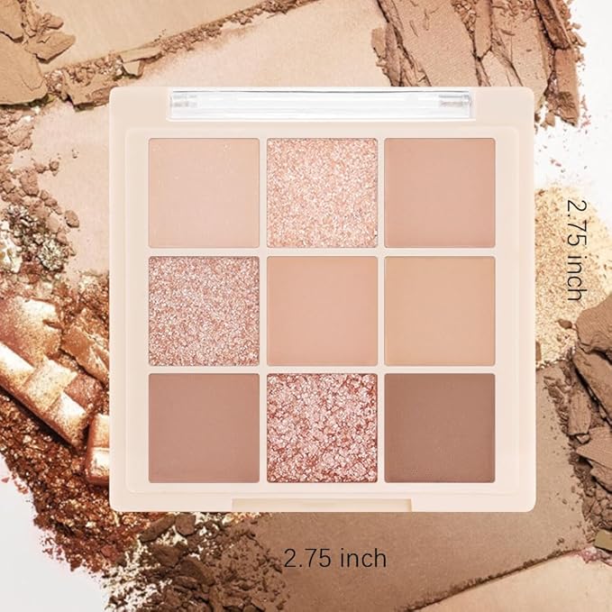 CAKAILA Nude Pink Beige Eyeshadow Palette,Natural Eye Shadow Make Up Pallets for Women,Neutral Small Cream Light Colors Eyeshadow Palette Long Lasting Naturing-Looking,Vegan