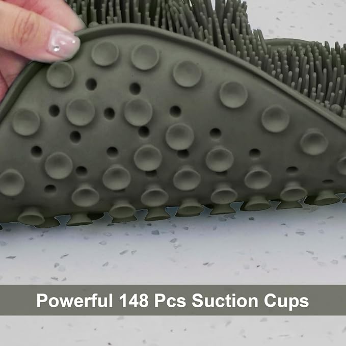 BESKAR Shower Foot Scrubber Mat with Non-Slip Suction Cups, Foot Spa Brush for Cleaning & Exfoliating Your Feet No Bend, Foot Points Reflexology Mat for Relax Your Feet