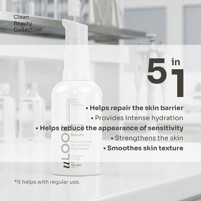 uLOOK Barrier Repair Serum 30 mL / 1.01 fl oz – Ectoin, Ceramide NP & Hyaluronic Acid Complex – Moisture Support & Skin Barrier Care – Flora Friendly