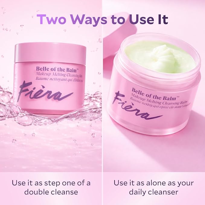 FIÈRA Belle of the Balm™ Makeup Melting Cleansing Balm – Makeup Remover for Face, SPF & Waterproof – Oil Facial Cleanser for Mature, Dry & Sensitive Skin with Shea Butter, Rosehip & Vitamin E – 50ml