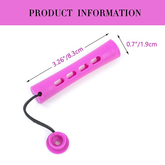 20pcs Purple Plastic Perm Rods Set for Natural Hair Cold Wave Rods Hair Curlers Rollers for Long Short Women's Hair DIY Hairdressing Tools
