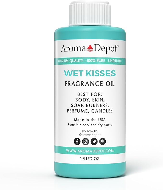 Aroma Depot Wet Kisses 1oz Fragrance Oil I Perfume I Skin Oil I Scented. DIY Projects Such as Candles, Bath Bombs, Body Butters, Creams & Lotions. Few Drops in The Diffuser, Burners, or Warmers.